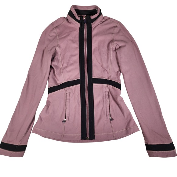 lululemon athletica Jackets & Blazers - Lululemon Jacket Full Zip Fitted Running Athletic Mauve Black Trim